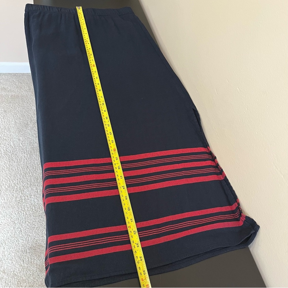 J. Jill Linen Blend Navy Blue With Red Stripes Skirt - Size XS - Picture 11 of 12